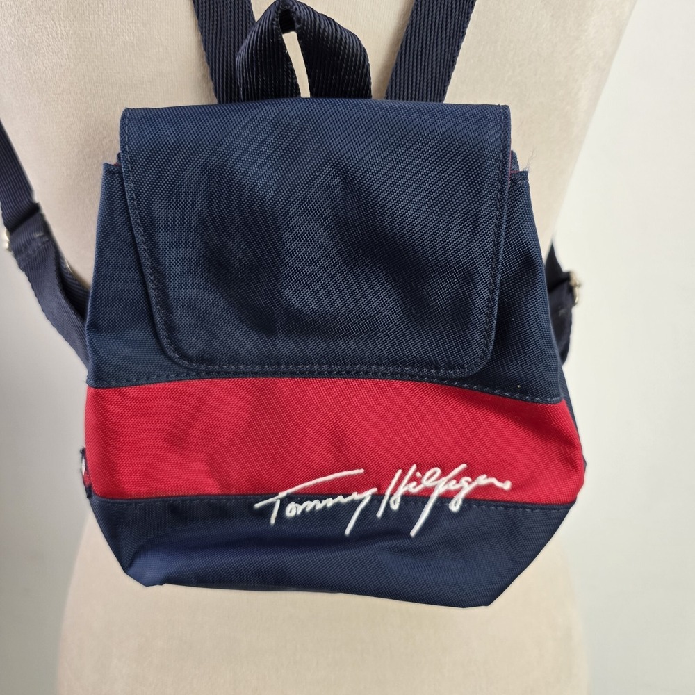 Tommy Hilfiger Mini Backpack Bag Y2K 1990s Spellout Vintage - Picture 2 of 13